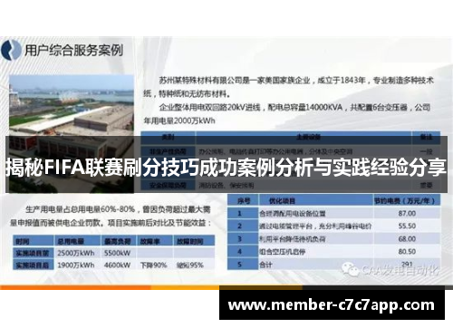 揭秘FIFA联赛刷分技巧成功案例分析与实践经验分享
